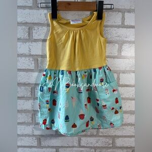Girls Hanna Andersson Sleeveless Ice Cream‎ Dress With Pockets Size 3 (90 Cm)